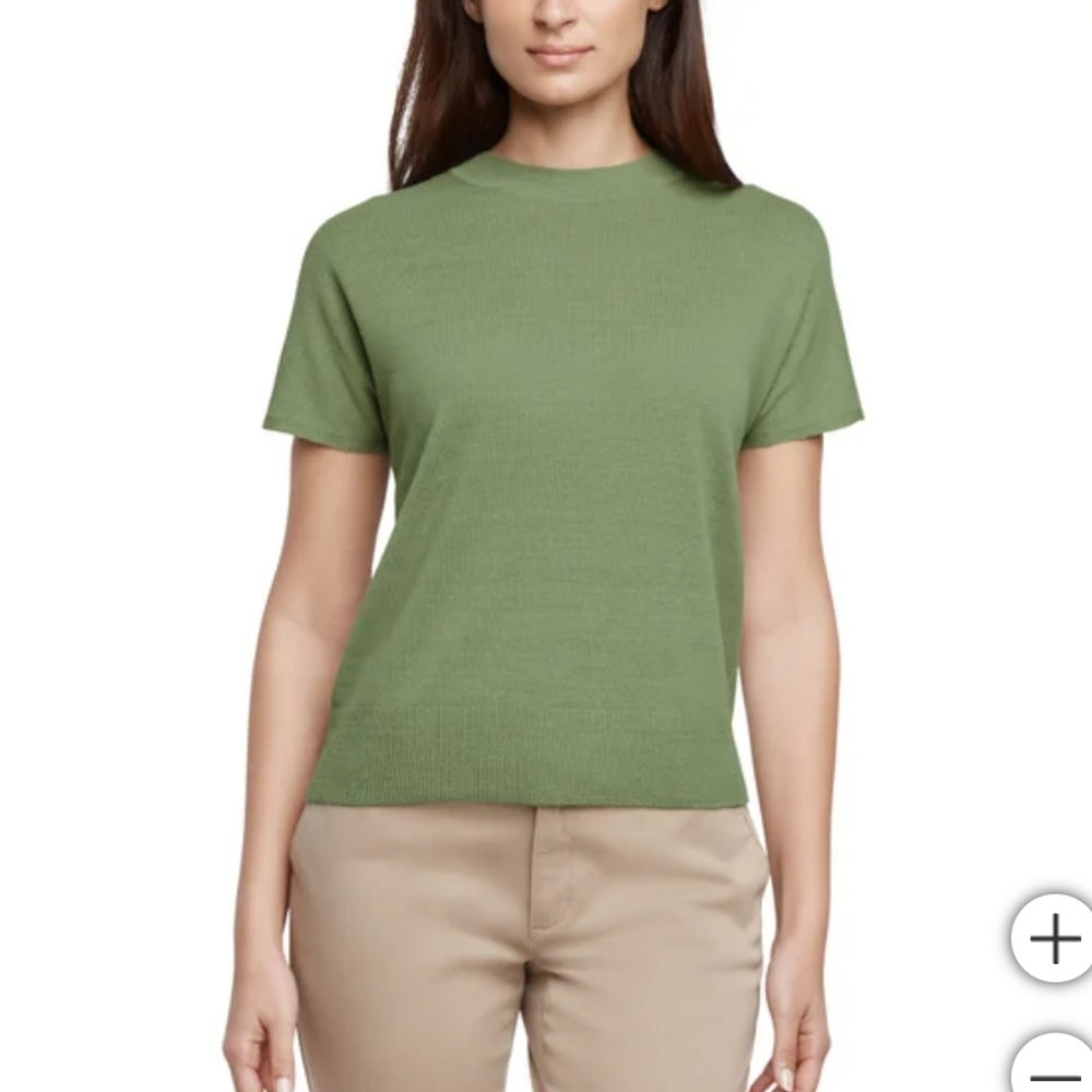 NWT Banana Republic Women's Green Linen Blend‎ Short Sleeve knit Top XS S XL M
